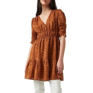 NWT FRENCH CONNECTION Bonati Burn Out Drape Dress in Glazed Ginger